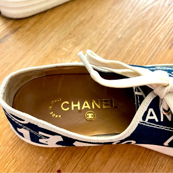 CHANEL vintage 31 Rue Cambon canvas platform sneakers - Picture 4 of 6